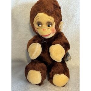 Vintage Knickerbocker Stuffed Animal Kuddles Monkey Made In USA